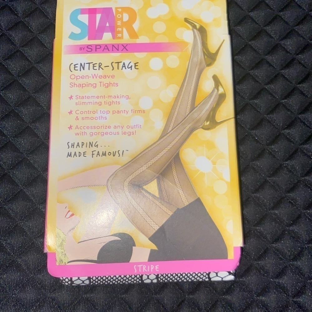 SPANX Star Power Center-Stage Open Weave Shaping Tights Black Size M/C - Picture 3 of 6